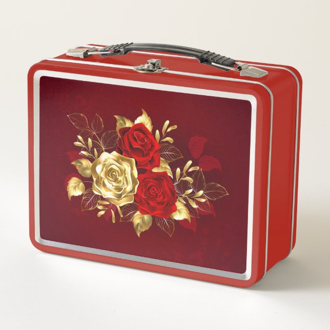 Three Jewellery Roses Metal Lunch Box (Front)