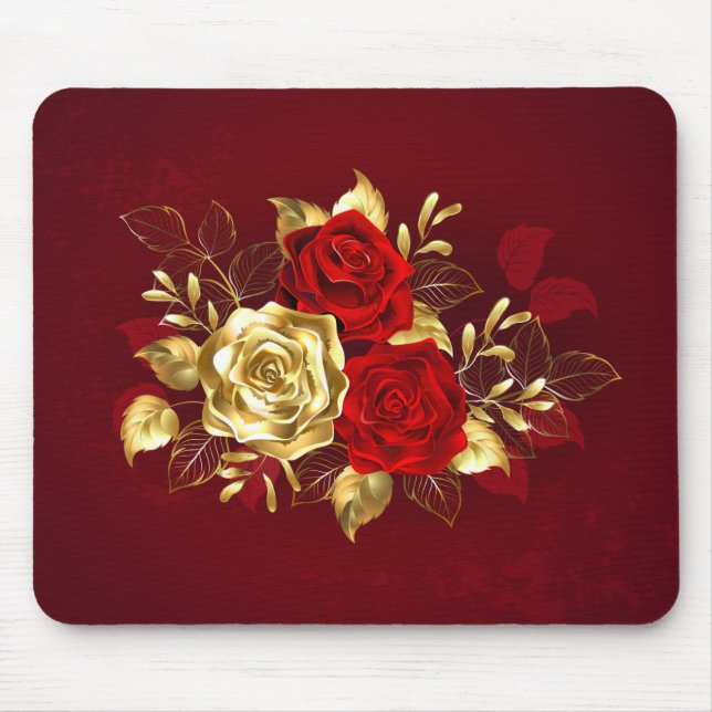 Three Jewellery Roses Mouse Pad (Front)
