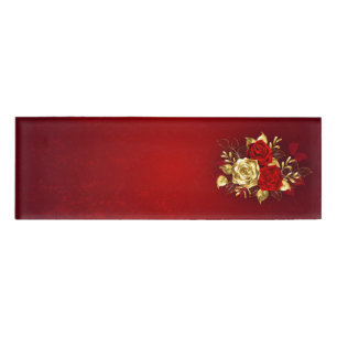 Three Jewellery Roses Name Tag