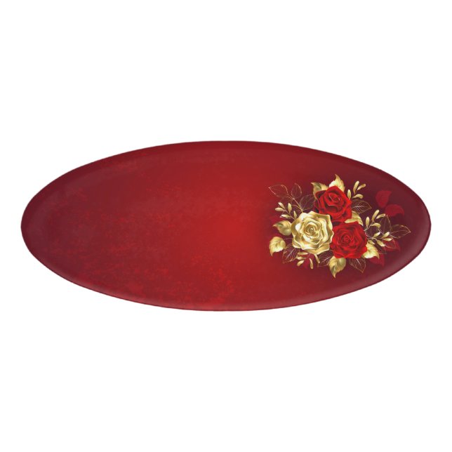 Three Jewellery Roses Name Tag (Front)