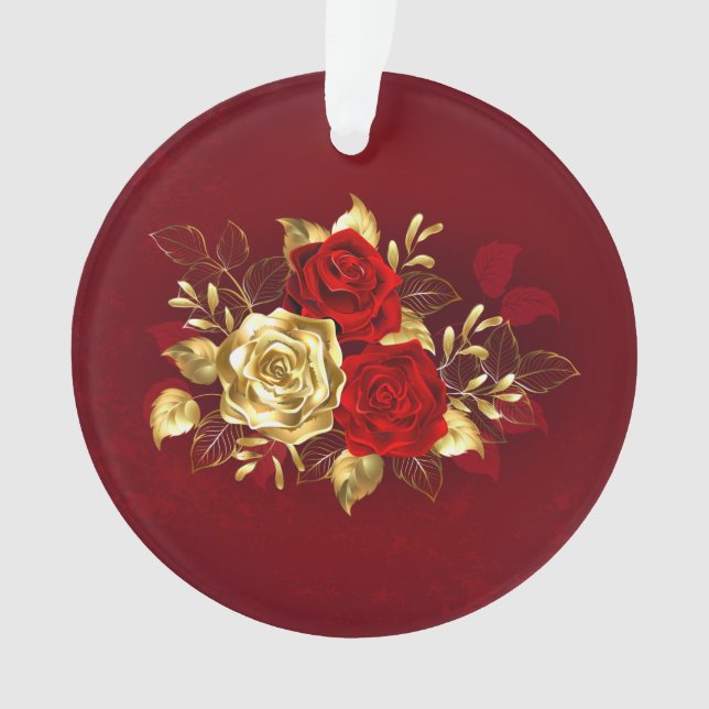 Three Jewellery Roses Ornament (Front)