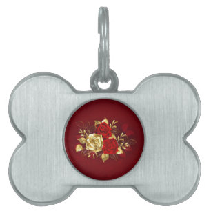 Three Jewellery Roses Pet ID Tag