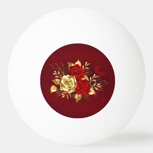 Three Jewellery Roses Ping Pong Ball (Front)