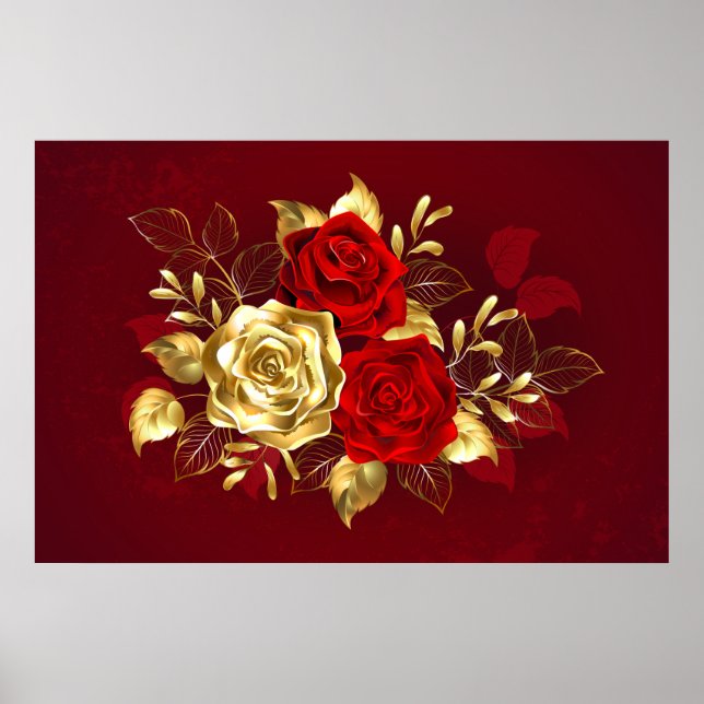Three Jewellery Roses Poster (Front)