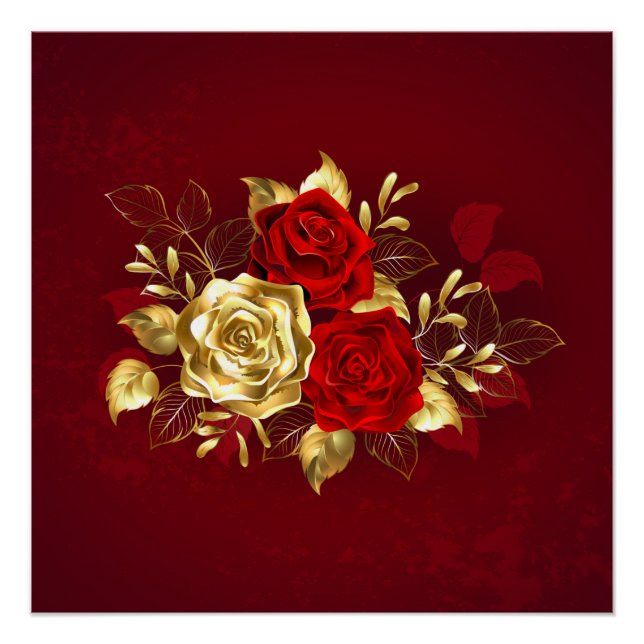 Three Jewellery Roses Poster (Front)