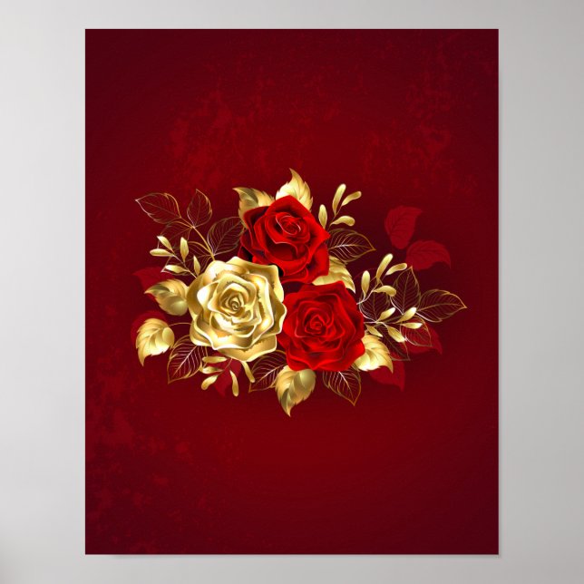 Three Jewellery Roses Poster (Front)