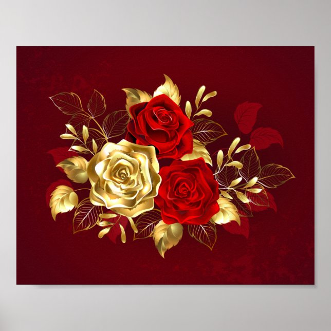 Three Jewellery Roses Poster (Front)