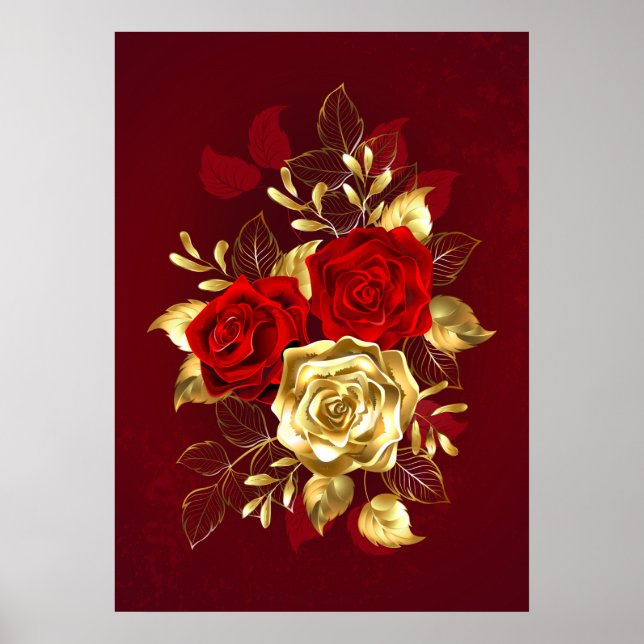Three Jewellery Roses Poster (Front)