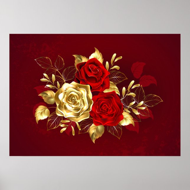 Three Jewellery Roses Poster (Front)