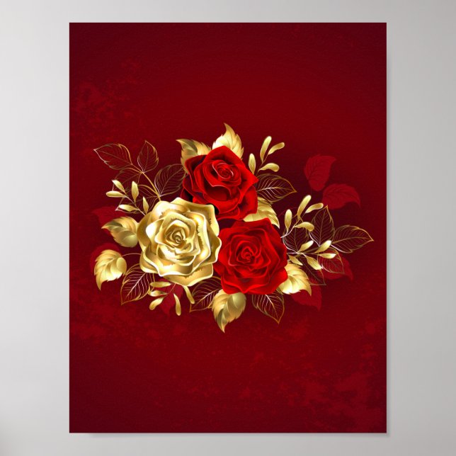 Three Jewellery Roses Poster (Front)