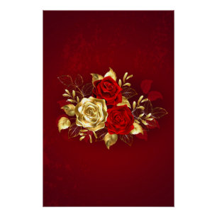 Three Jewellery Roses Poster