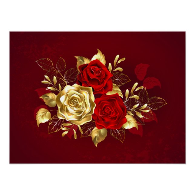 Three Jewellery Roses Poster (Front)