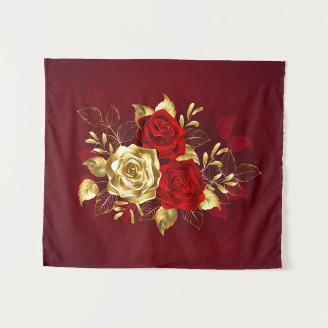 Three Jewellery Roses Tapestry (Front (Horizontal))
