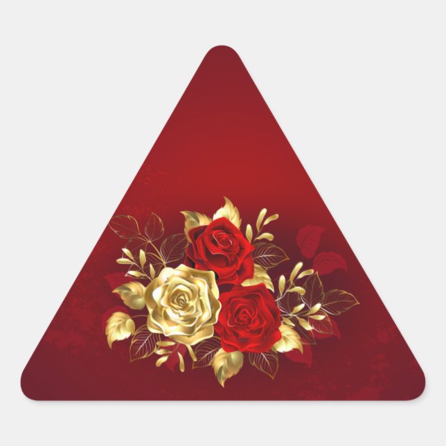 Three Jewellery Roses Triangle Sticker (Front)