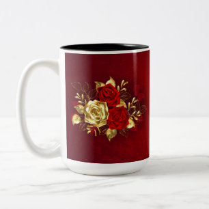 Three Jewellery Roses Two-Tone Coffee Mug