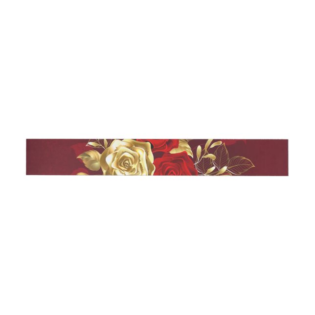 Three Jewellery Roses Wraparound Address Label (Individual)