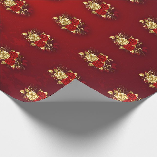 Three Jewellery Roses Wrapping Paper (Corner)