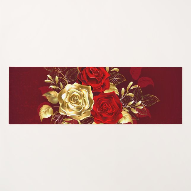 Three Jewellery Roses Yoga Mat (Front (Horizontal))