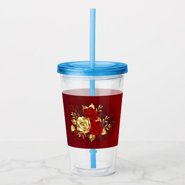 Three Jewelry Roses Acrylic Tumbler (Front)