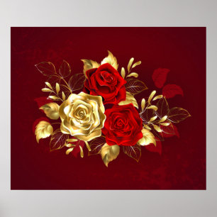 Three Jewelry Roses Poster