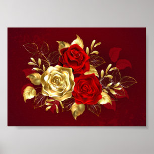 Three Jewelry Roses Poster