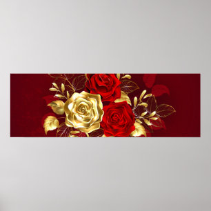 Three Jewelry Roses Poster