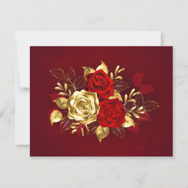Three Jewelry Roses RSVP Card (Front)