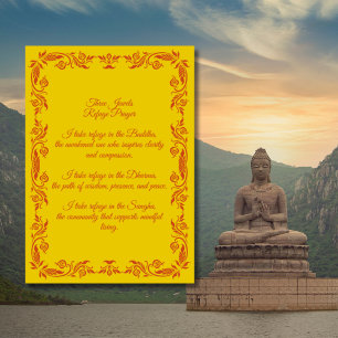 Three Jewels Refuge Buddhist Minimalist Adult Poster