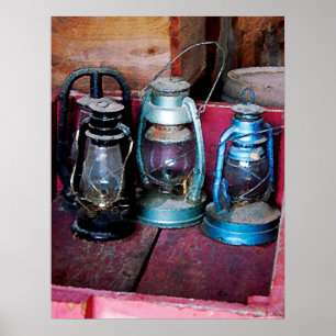 Three Kerosene Lamps Poster
