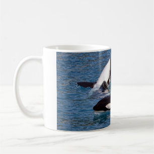 Three killer whales coffee mug