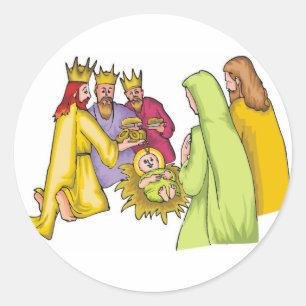 Three Kings Birth Christ Classic Round Sticker