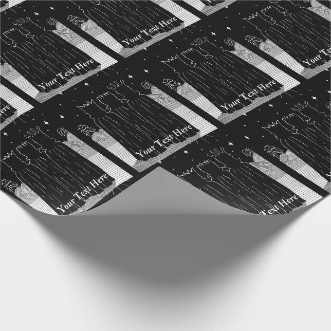 Three kings christmas star monochrome contempory wrapping paper (Corner)