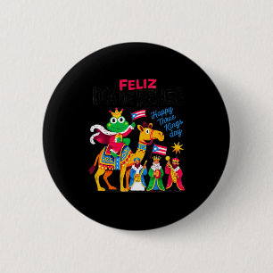 Three Kings Day Puerto Rican &amp; Coqui Frog Bori 6 Cm Round Badge