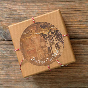 Three Kings Petroglyph Mcconkie Ranch Utah Classic Round Sticker