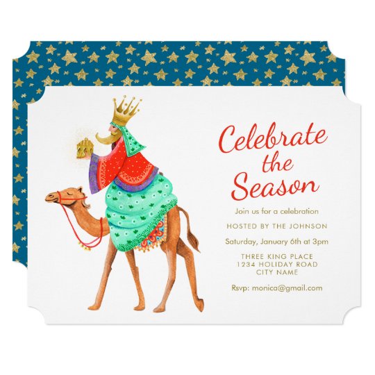 Three Kings | Season | Gold Glitter | Invitations