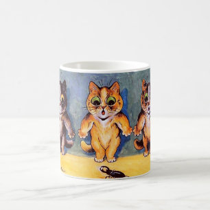 Three Kittens and Beetle, Louis Wain Coffee Mug
