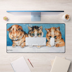 Three Kittens, Cat, Louis Wain Desk Mat