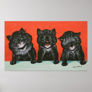 Three Kittens, Louis Wain Poster