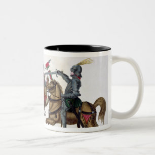 Three knights at a tournament, plate from 'A Histo Two-Tone Coffee Mug