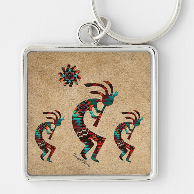 Three Kokopelli Key Ring (Front)