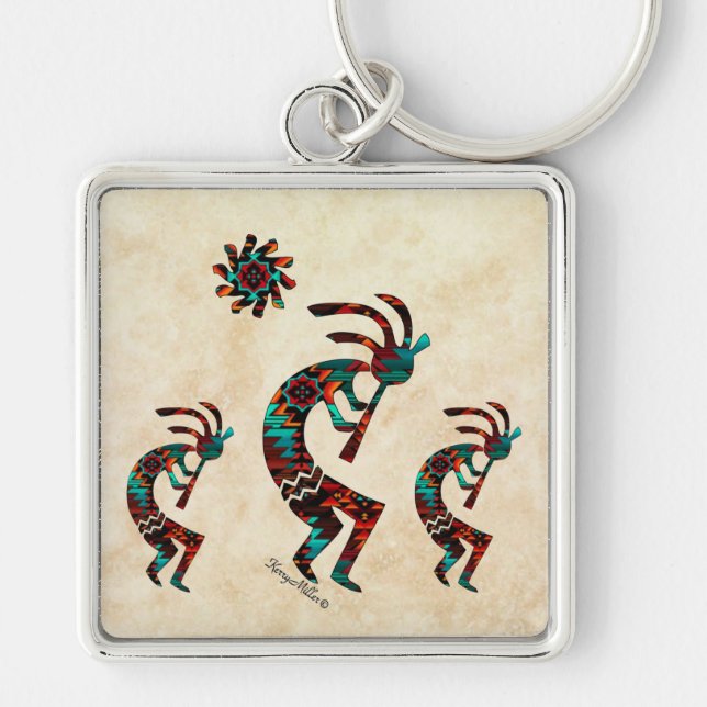 Three Kokopelli Key Ring (Front)