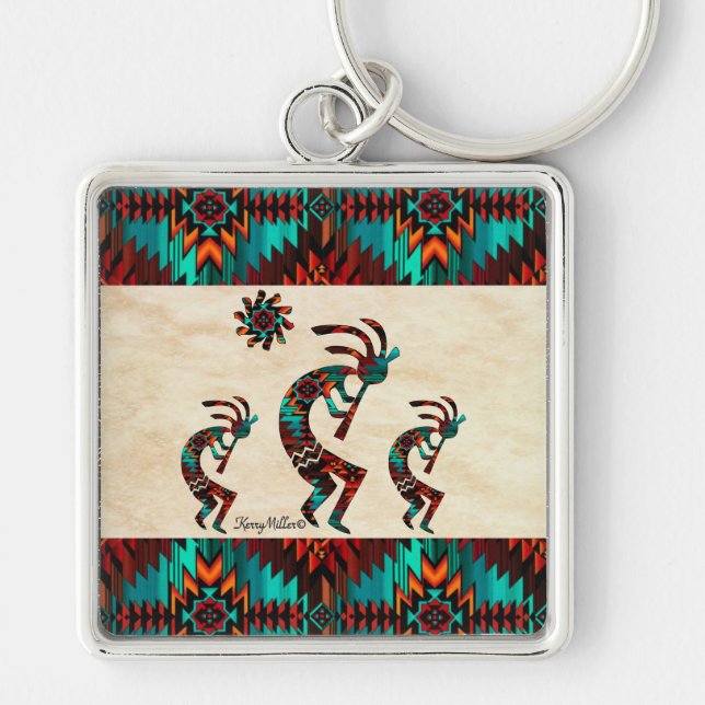 Three Kokopelli Keychain (Front)