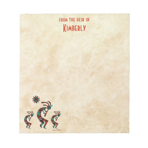 Three Kokopelli Playing The Flute Notepad