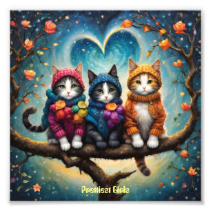 Three Kut and beautiful cats with innocent looks Photo Print