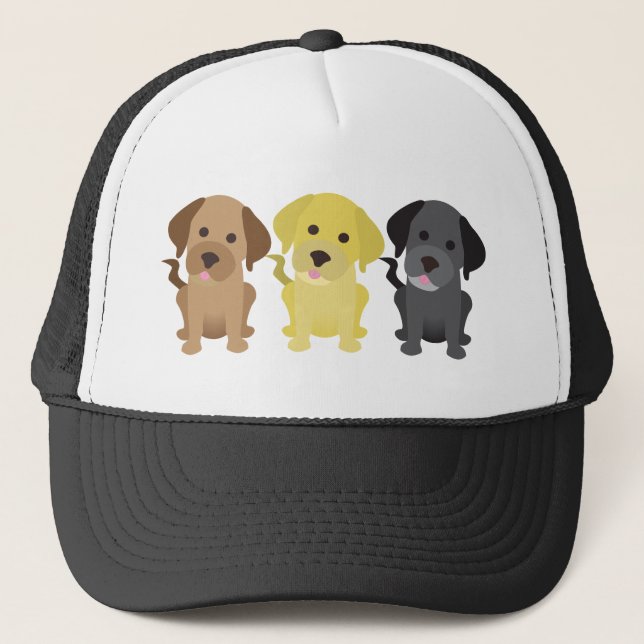 Three Labrador Retrievers Trucker Hat (Front)
