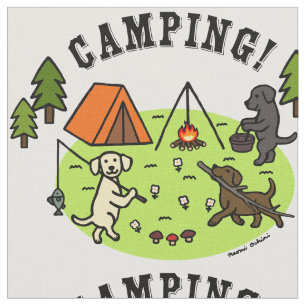 Three Labradors Camping Fabric