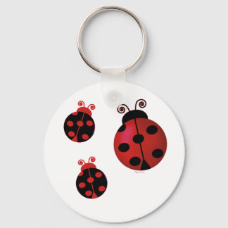 Three Ladybugs Key Ring