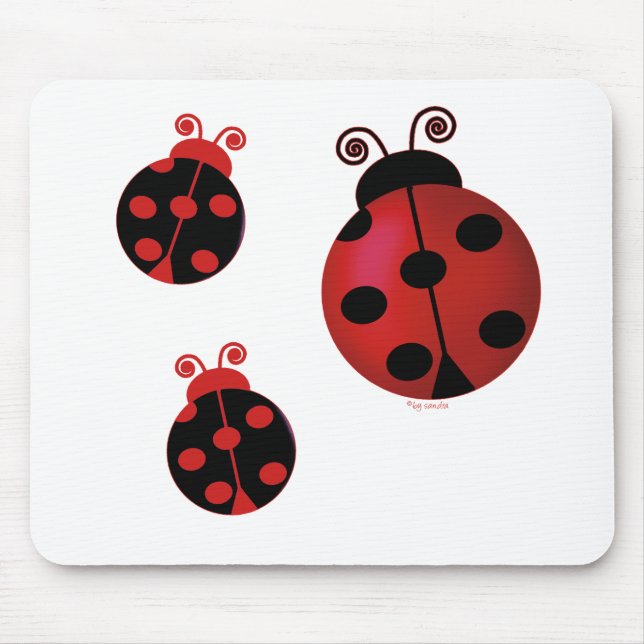 Three Ladybugs Mouse Pad (Front)
