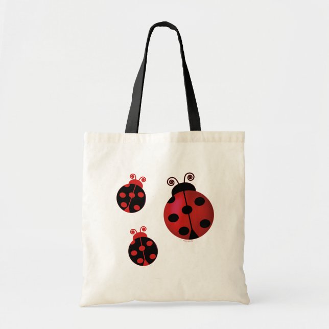 Three Ladybugs Tote Bag (Front)