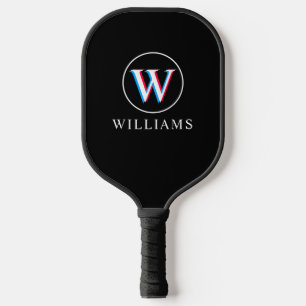Three Layers Logo Monogram Black Pickleball Paddle